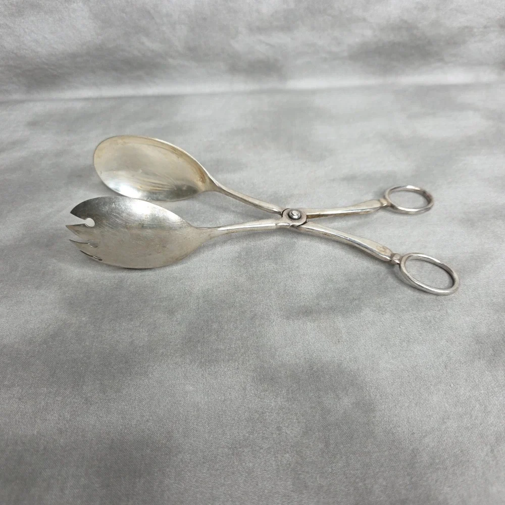 S&B EPNS Sheffield Made In England Silverplate Vintage‎ Salad Tongs